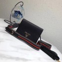 Luxury Prada calf leather shoulder bag 1BD102 black JH05562hU18