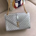 Luxury YSL Flap Bag Calfskin Leather 396910 silver JH07922hU18