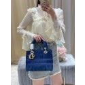 MEDIUM LADY D-LITE BAG Blue Dior Flowers Embroidered Denim M0565OJA JH06697qL41