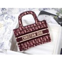 MINI DIORAMOUR DIOR BOOK TOTE Burgundy Cannage Embroidered Velvet S5475ZB JH06881KG16