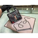 MINI LADY DIOR BAG IN BLACK SMOOTH CALFSKIN EMBROIDERED M920 JH07480qa98