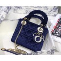 MINI LADY DIOR Velvet BAG M424 blue JH07068Dy68