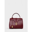 New CELINE SMALL 16 BAG IN SATINATED CALFSKIN 188003 Burgundy JH06008Dx33