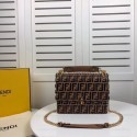 New Fendi KAN I F leather bag 8BF053 Brown JH08677rZ14