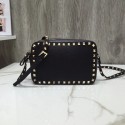 New VALENTINO Rockstud leather cross-body bag A97410 black JH09857rZ14