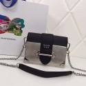 Prada Cahier calf leather bag 1BH018 Silver JH05390VQ41