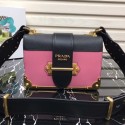 Prada Cahier leather bag 1BD045 rose&black JH05493uu45