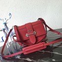 Prada Cahier Leather Shoulder Bag 1BD095 red JH05683Lg61