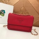 Prada Calf leather shoulder bag 3011 red JH05258Vj56