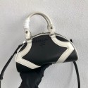 Prada Calf skin tote 1BD071 black&white JH05114xA12