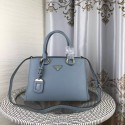 Prada Double Tote Bag Litchi Leather 1579 Light Blue JH05706rC81