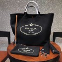 Prada fabric handbag 1BG161 black JH05549Td71