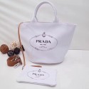 Prada fabric handbag 1BG163 white JH05577um78