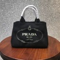 Prada Fabric Printed Tote 1BG439 black JH05534xL57