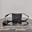 Prada Gaufre nappa leather shoulder bag 1BD289 black JH04893GR32