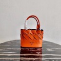 Prada Leather Tress Tote 1BG318 orange JH04943fw56