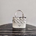 Prada Leather Tress Tote 1BG318 white JH04944xL57