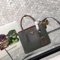 prada medium saffiano lux tote original leather bag bn2755 gray&tan JH05618qx37