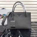 Prada Original Calf leather Tote Bag 1BA155 grey JH05667pb81