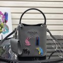 Prada Panier small Saffiano Bag 1BA217 Grey JH05223Th34