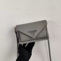 Prada Saffiano leather mini-bag 1BP020 grey JH05034Bi78