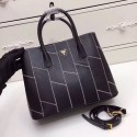 Prada Saffiano Leather Tote Bags 2757 Black JH05510dt49