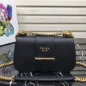 Prada Sidonie leather shoulder bag 1BD184 Black JH05207JB76