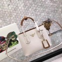 prada small saffiano lux tote original leather bag bn2754 white&tan JH05631fH28