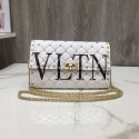 Replica 1:1 VALENTINO Rockstud quilted leather cross-body bag 5830 white JH09799td34