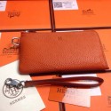 Replica 2015 Hermes 7-shaped zipper wallet 509 orange JH01791bO20