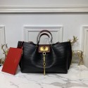 Replica AAAAA VALENTINO Origianl Leather Bag Bar Embossing V0099F Black JH09667Sy67