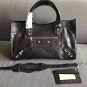 Replica Balenciaga The City Handbag Calf leather 382569 black JH09411vf92