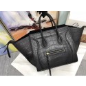 Replica Celine LUGGAGE PHANTOM Tote Bag C3372 Croco Leather black JH06266Ix48