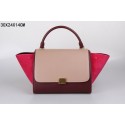 Replica Celine Trapeze Bag Original Leather 3342-1 light pink&purplish red&red JH06500Ny84