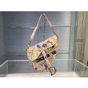 Replica DIOR Beige Multicolor Dior Hibiscus Metallic Thread Embroidery SADDLE BAG M0446C Beige JH06782eG43