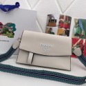 Replica Fashion Prada Calf leather shoulder bag 66138 white JH05251BC48