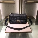 Replica FENDI BAGUETTE large Shoulder Bag 8BR771A black JH08578lx86