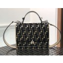 Replica Fendi KAN I Multicolor fabric bag 8BT283A black&Khaki JH08621vX33