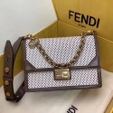 Replica Fendi KAN U leather bag 8BT313 Khaki&white JH08563oV69