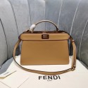 Replica Fendi PEEKABOO ISEEU EAST-WEST leather bag 8BN323A apricot JH08489TN94