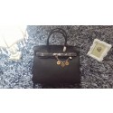 Replica Hermes Birkin 35cm tote bag litchi leather H35 black JH01702eG43