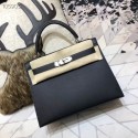 Replica Hermes original Kelly Epsom Leather KL32 black JH01381vf92