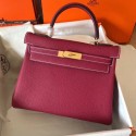 Replica Hermes original Togo leather kelly bag KL320 fuchsia JH01384ec82