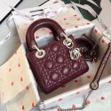 Replica MINI LADY DIOR SATIN BAG M0505O burgundy JH07202pb70