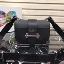 Replica Prada Cahier leather bag 1BD045 black JH05495XB19