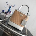 Replica Prada Double Medium bag 1BA210 white JH05320Ny84