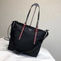 Replica Prada Saffiano leather and nylon tote 1BG212 black&Red JH05539TN94