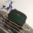 Replica Prada Sidonie leather shoulder bag 1BH103C green JH05432pb70