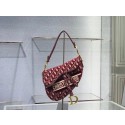 Replica SADDLE BAG Dior Oblique Embroidered Velvet C0044 Burgundy JH06864Yp41