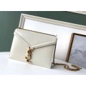 Replica SAINT LAURENT Cassandra leather shoulder bag 532750 white JH07875Hw86